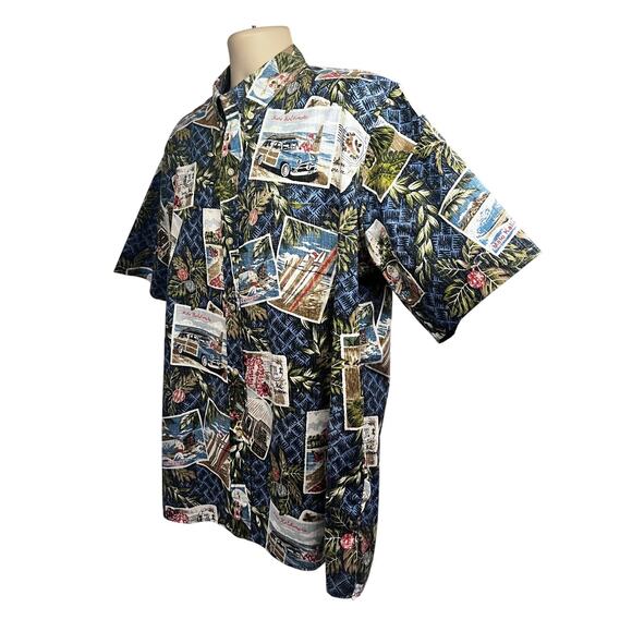 Reyn Spooner Mele Kalikimaka Vintage Santa Hawaiian Button Up Shirt XL Pocket - Picture 2 of 8